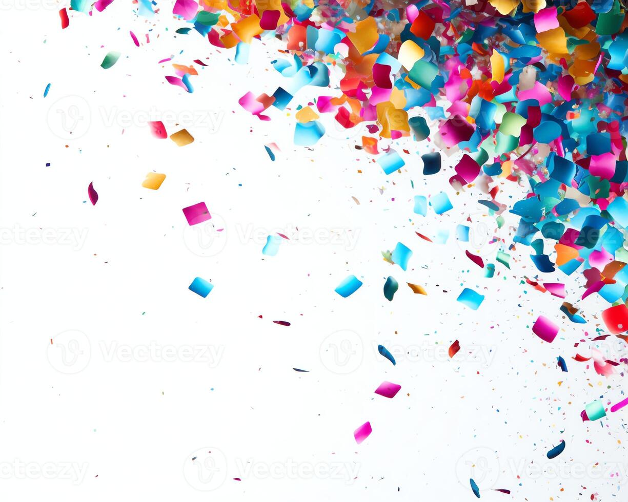 AI generated shredded confetti and torn particles flying around photo