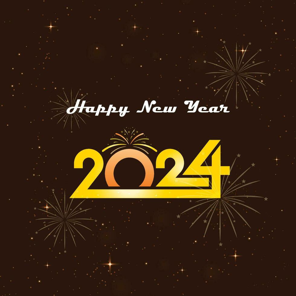 Free Vector happy new year 2024 greeting background vector illustration