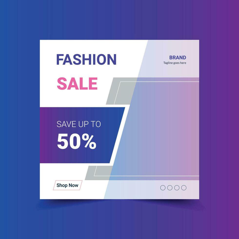 Fashion sale square flyer for social media post template vector