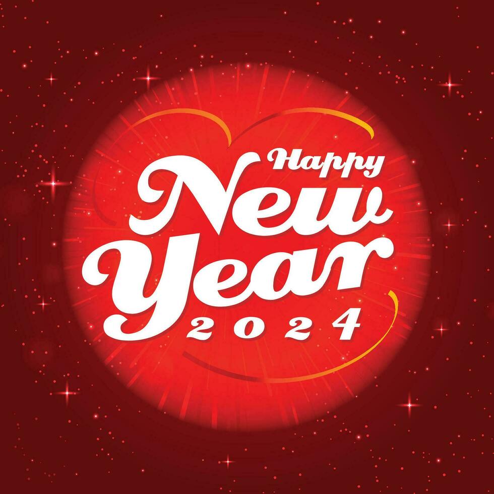 Free Vector happy new year 2024 greeting background vector illustration