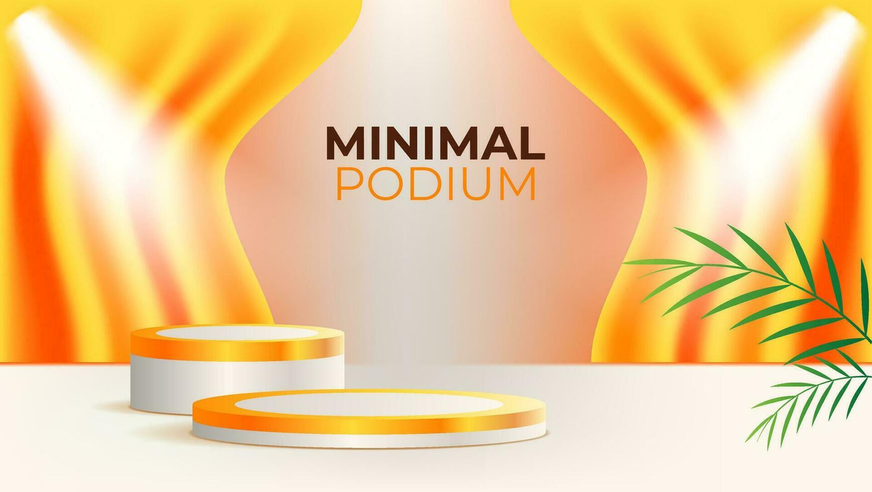 orange podium vector illustration with lamps. suitable for display product presentation