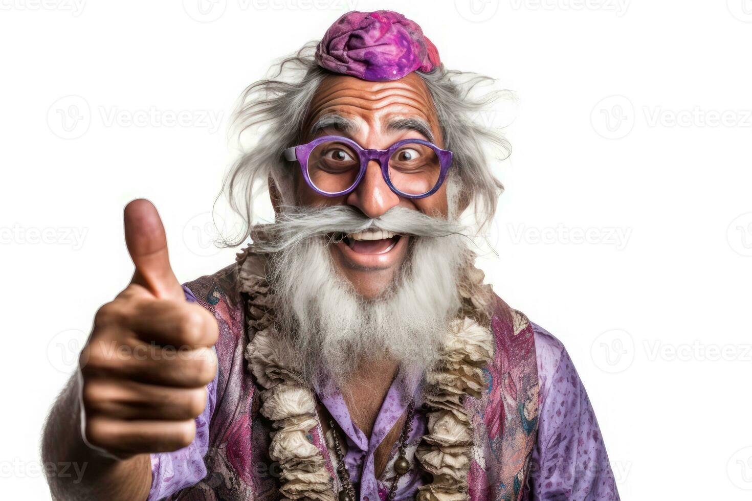 AI generated The Old Man with the Eyeglasses Giving a Thumbs Up photo