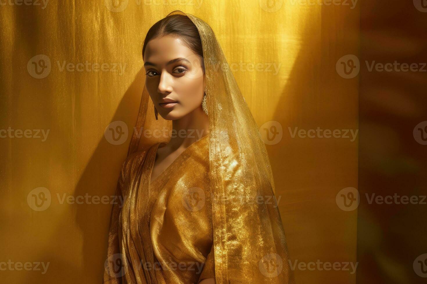 AI generated Golden-Glowing Beauty photo