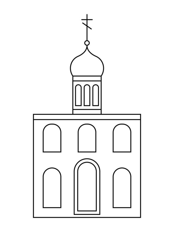 Line art chapel vector icon
