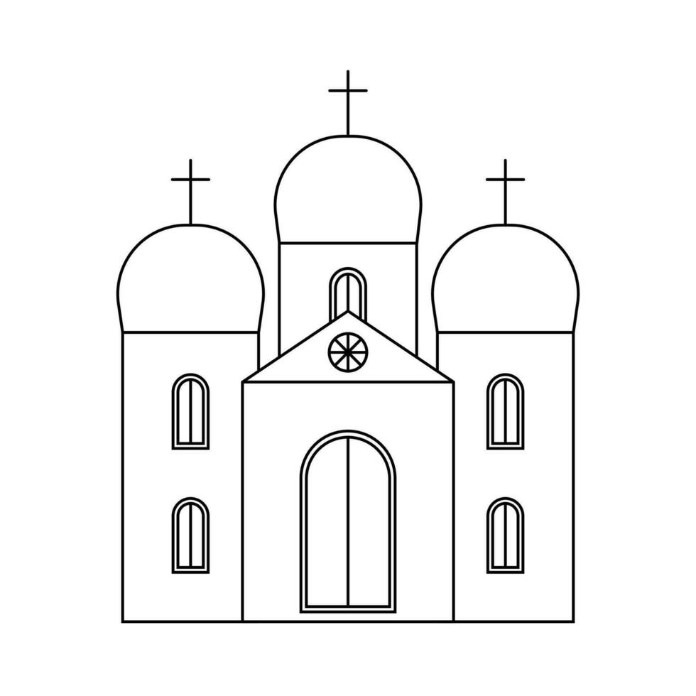 Catholic temple vector line icon. Church line art icon isolated