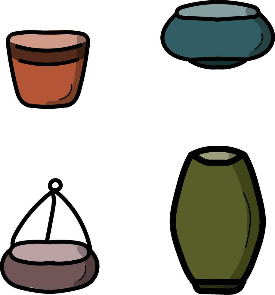 set of pot vector