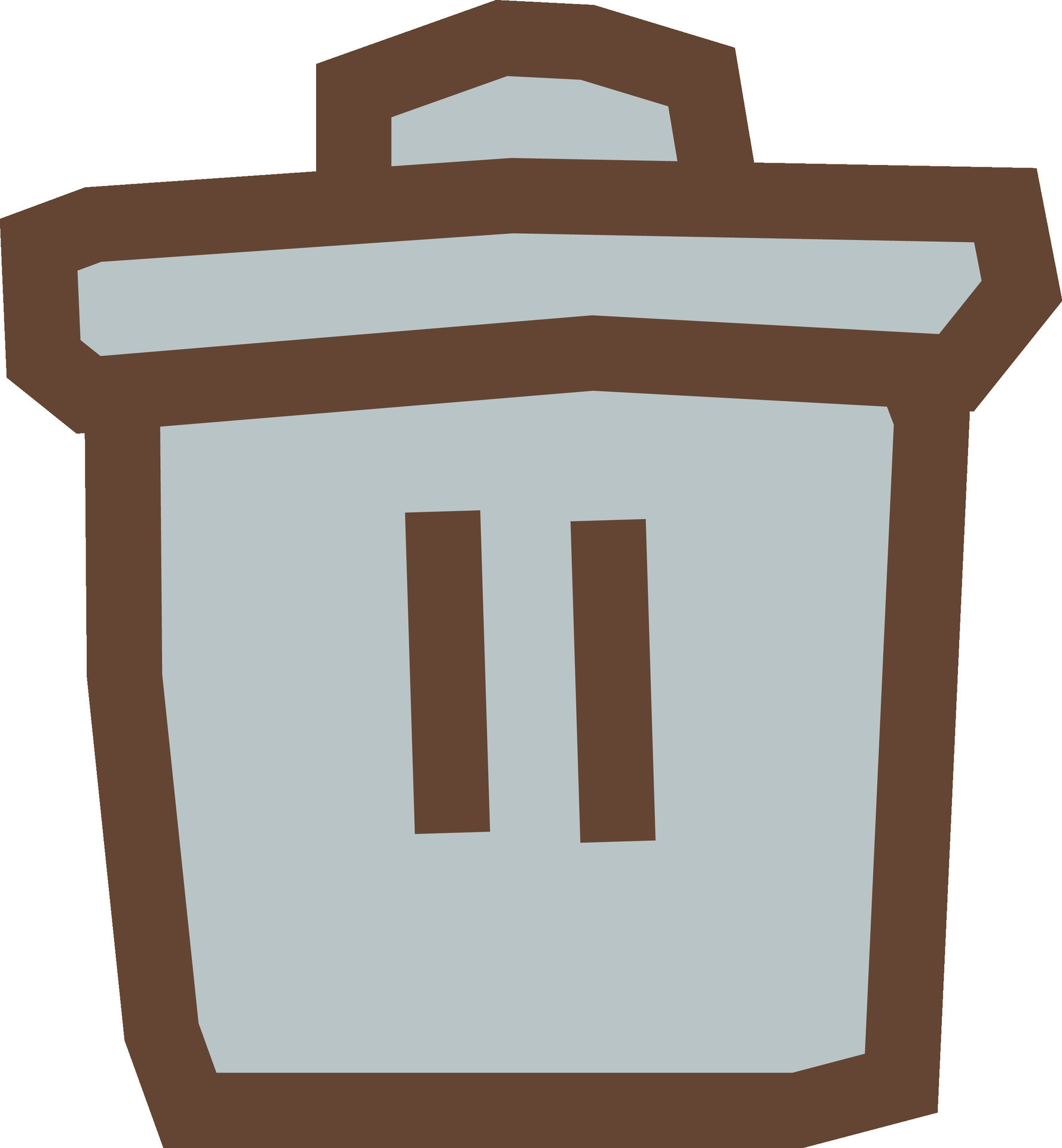 Handdrawn trash can animation depicts realistic movements and