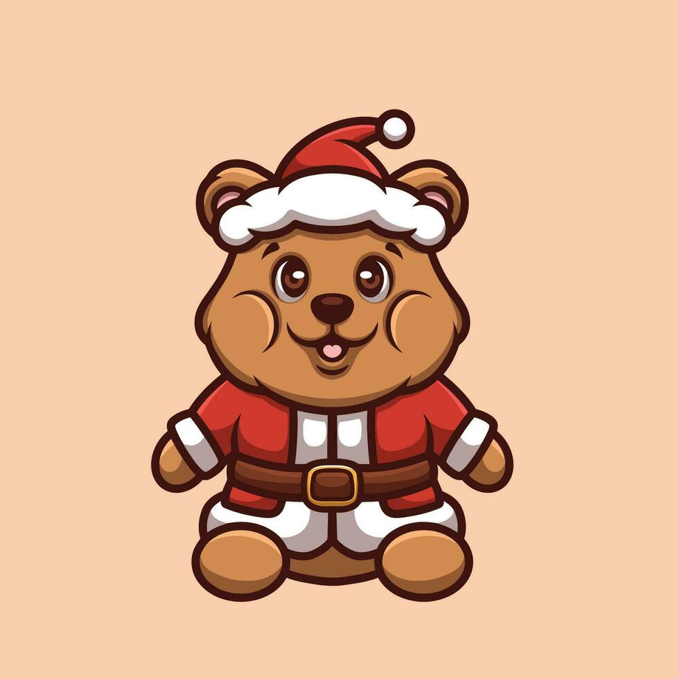 Teddy Bear Santa Cartoon vector