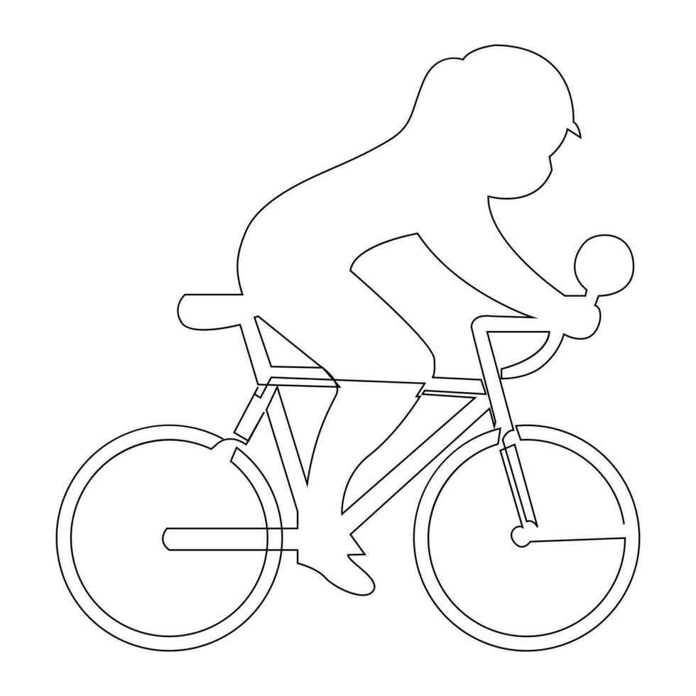 bicicleta soltero línea continuo contorno vector Arte dibujo y sencillo uno línea minimalista diseño