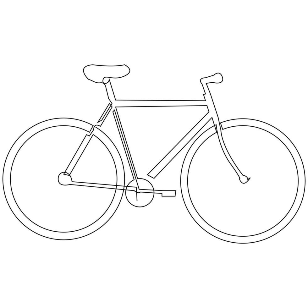 Bicycle single line continuous  outline vector art drawing and simple one line minimalist design