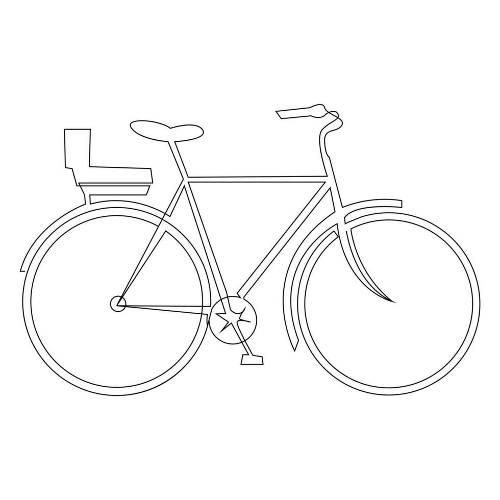 Bicycle single line continuous  outline vector art drawing and simple one line minimalist design