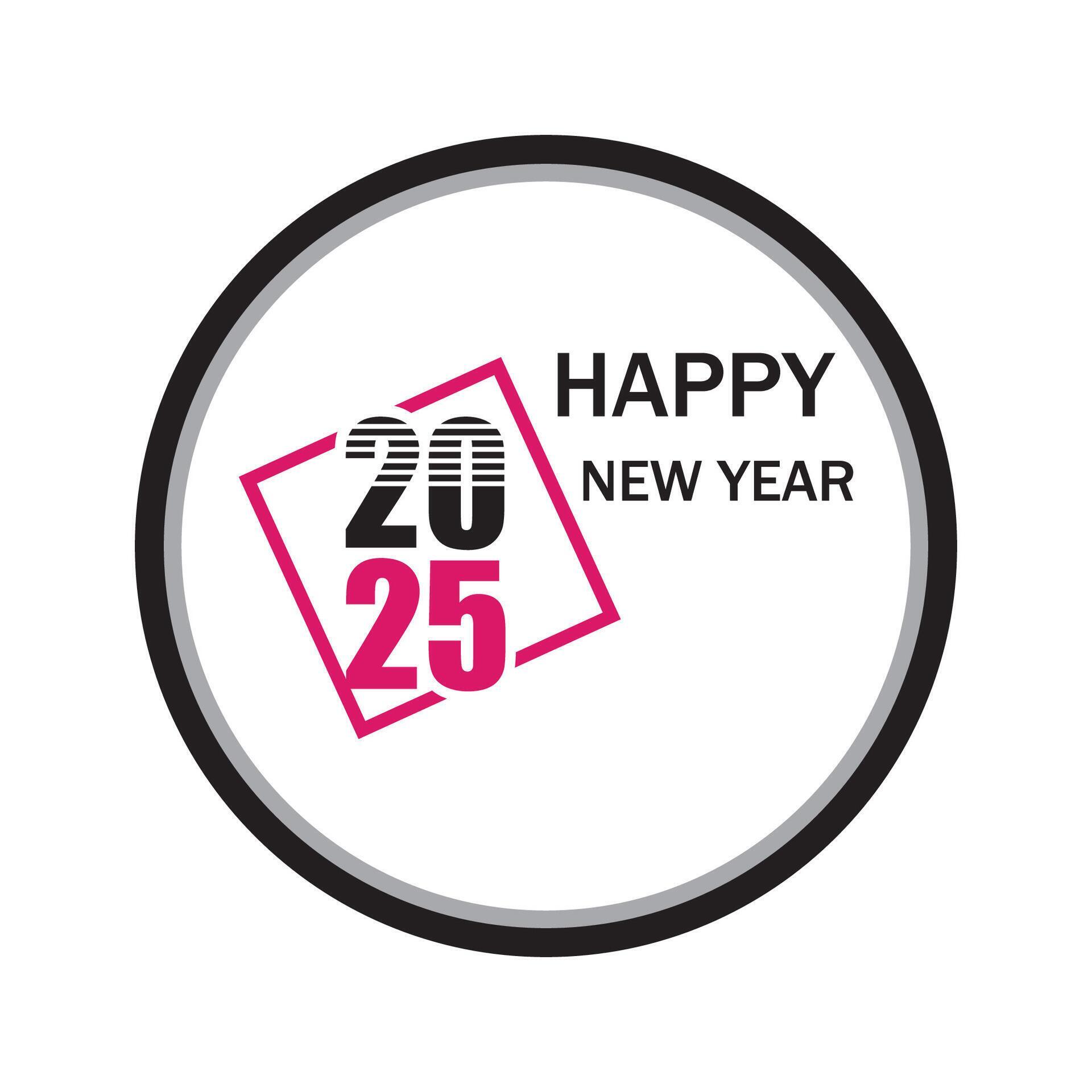 Happy New Year 2025 text design. Cover of business diary for 2025 with wishes. Brochure design