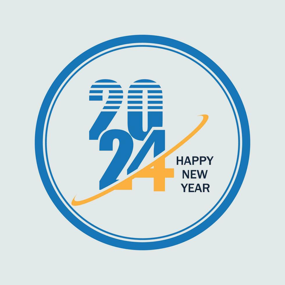 Happy New Year 2024 text design vector