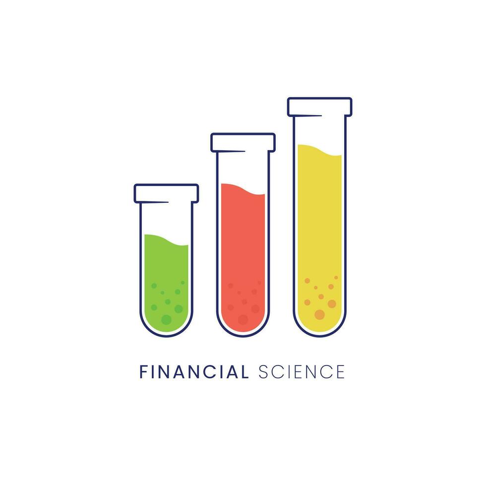 Financial Science, Financial Labs Test Tube object laboratory simple science logo, Consider incorporating a stylized, clean and minimalist design vector