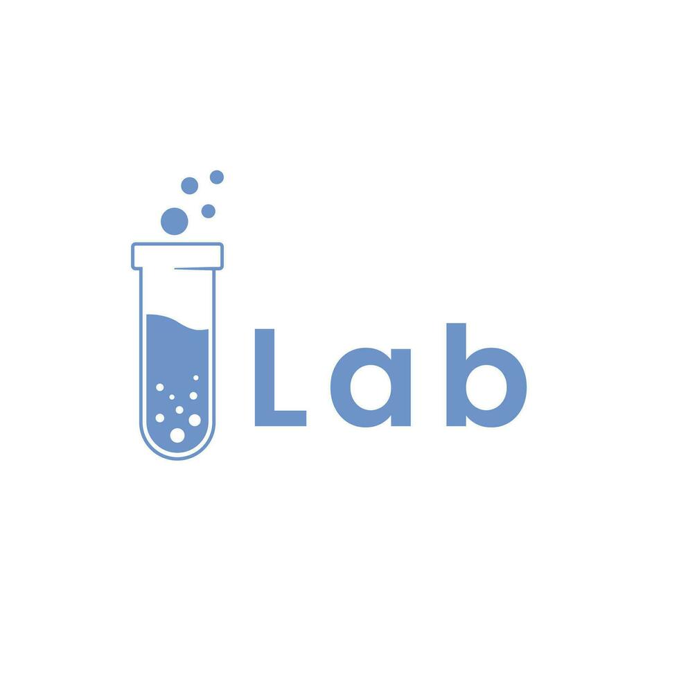 i Labs Test Tube object laboratory simple science logo, Consider incorporating a stylized, clean and minimalist design vector