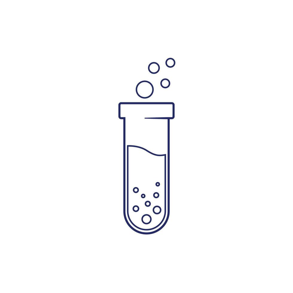 Outline Style Test Tube object laboratory simple science logo, Consider