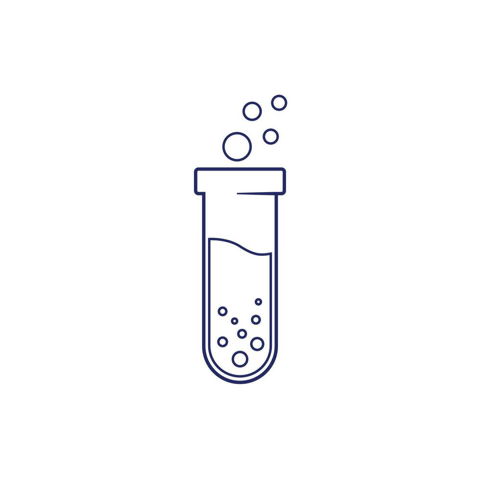 Outline Style Test Tube object laboratory simple science logo, Consider incorporating a stylized, clean and minimalist design vector