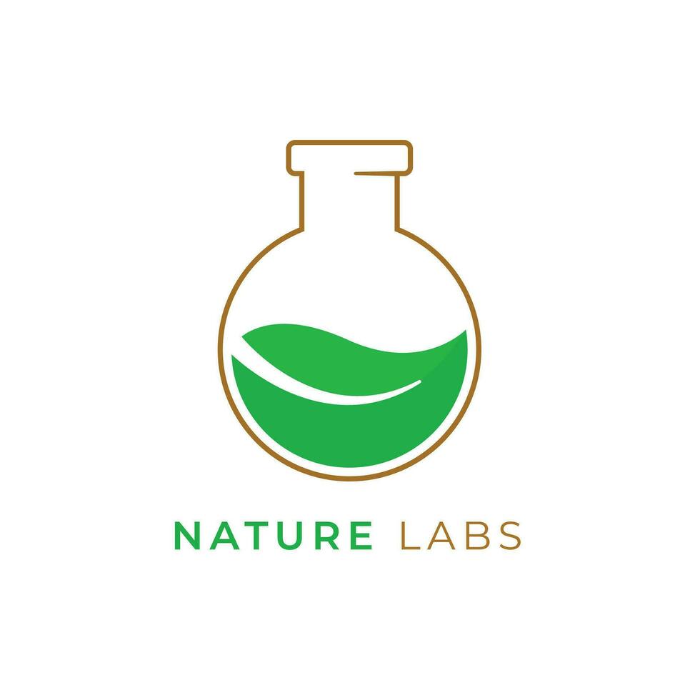 Simple nature labs Erlenmeyer object laboratory simple science logo, Consider incorporating a stylized, clean and minimalist design, isolated by white color vector