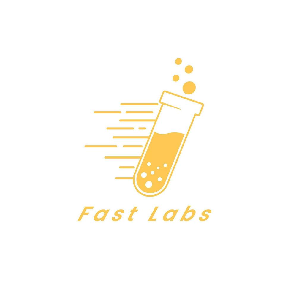 Fast Labs Test Tube object laboratory simple science logo, Consider incorporating a stylized, clean and minimalist design vector