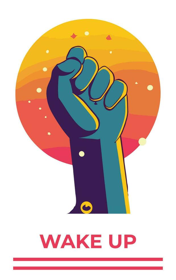 wake up hand design templet vector