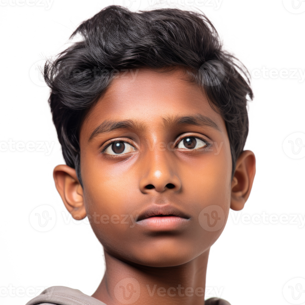 AI generated Tamil boy isolated on transparent background. Portrait of pakistani teenager png