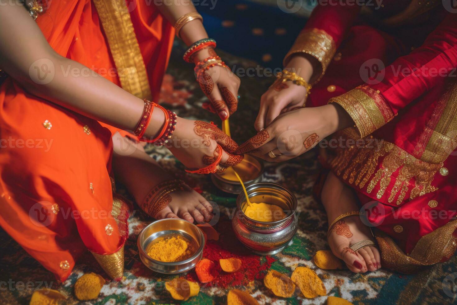 AI generated The Art of henna application photo