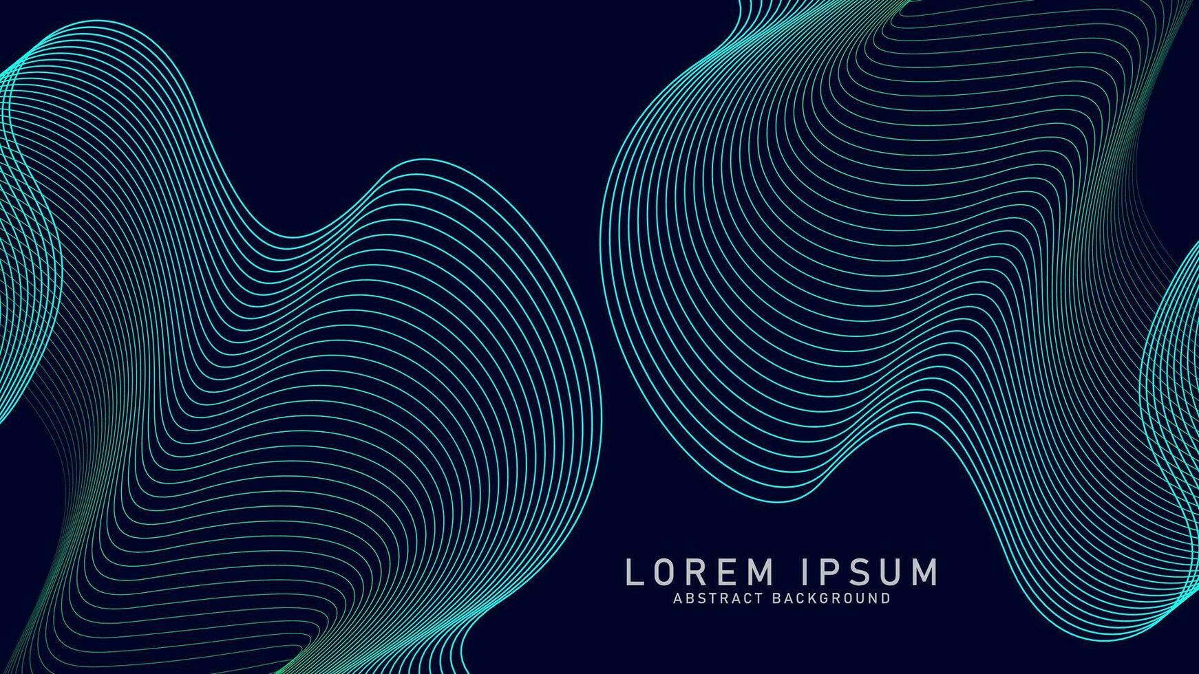 Abstract glowing wave lines on dark Blue background. Dynamic wave pattern. Modern flowing wavy lines. Futuristic technology concept. Suit for banner, poster, cover, brochure, flyer, website vector