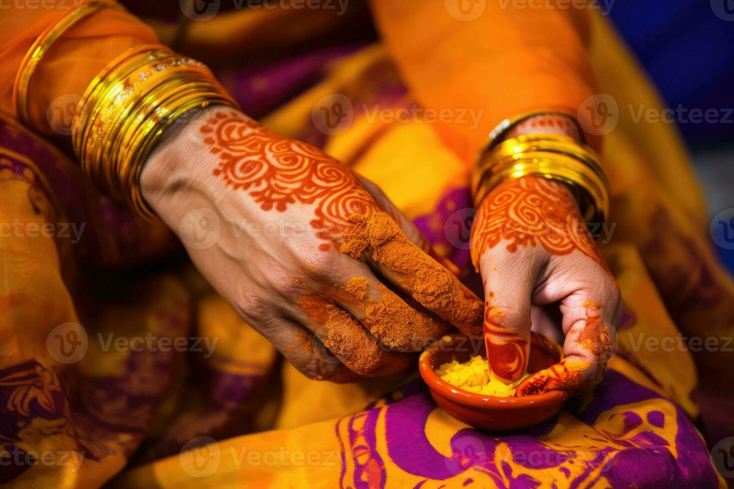 AI generated Cultural tradition of henna artistry photo