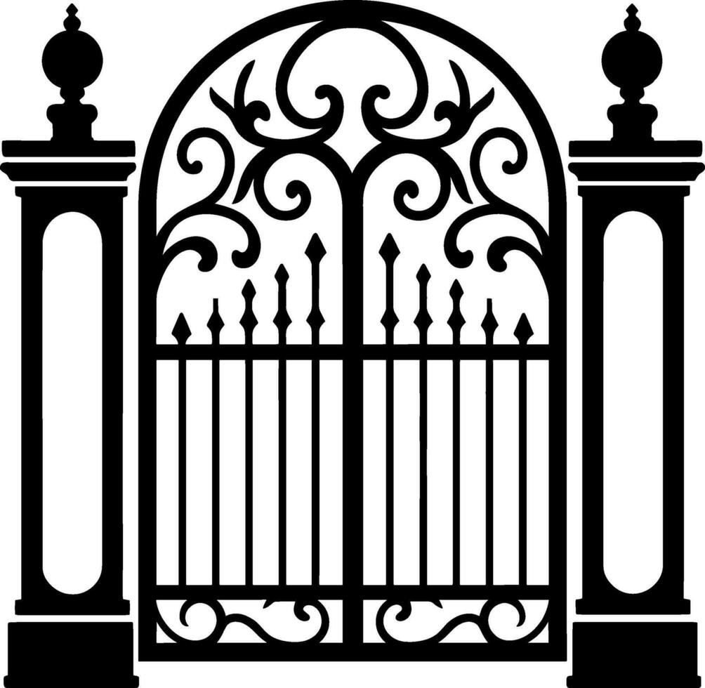 Gate or fence icon design isolated on white background. Vector illustration. AI generated illustration.