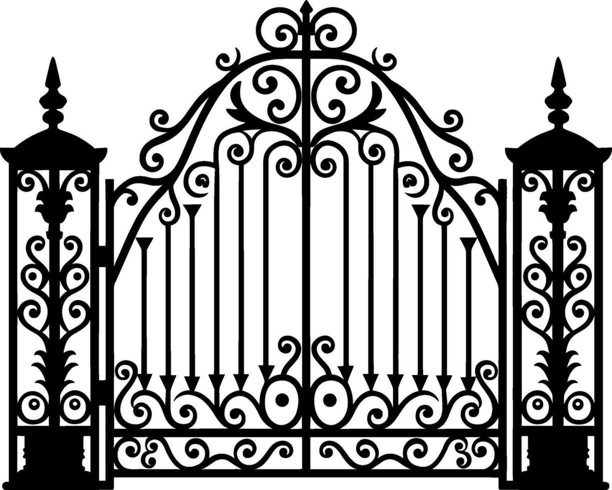 Gate or fence icon design isolated on white background. Vector illustration. AI generated illustration.