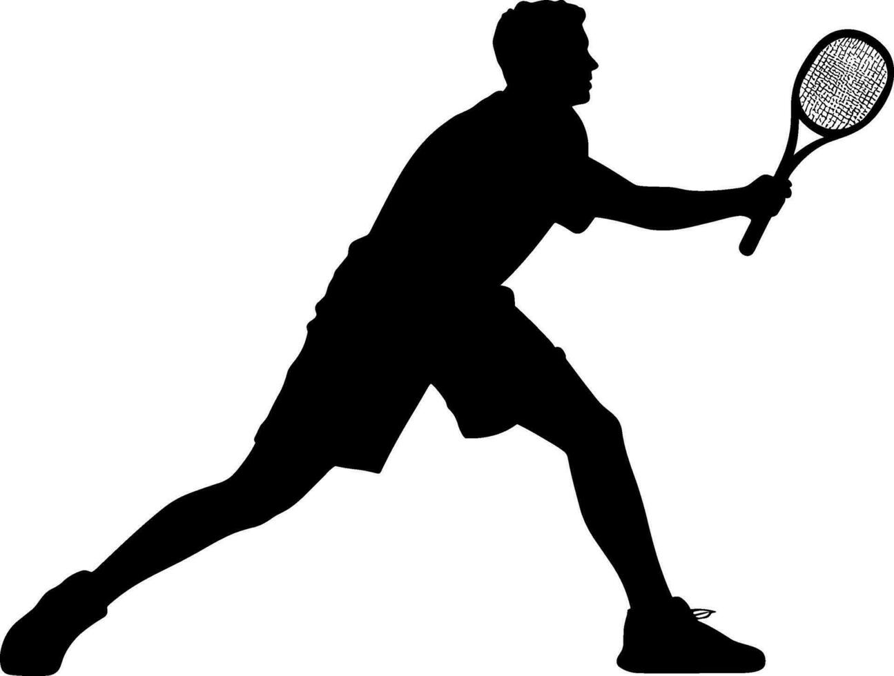 A tennis player man silhouette sports person design element. AI generated illustration. vector