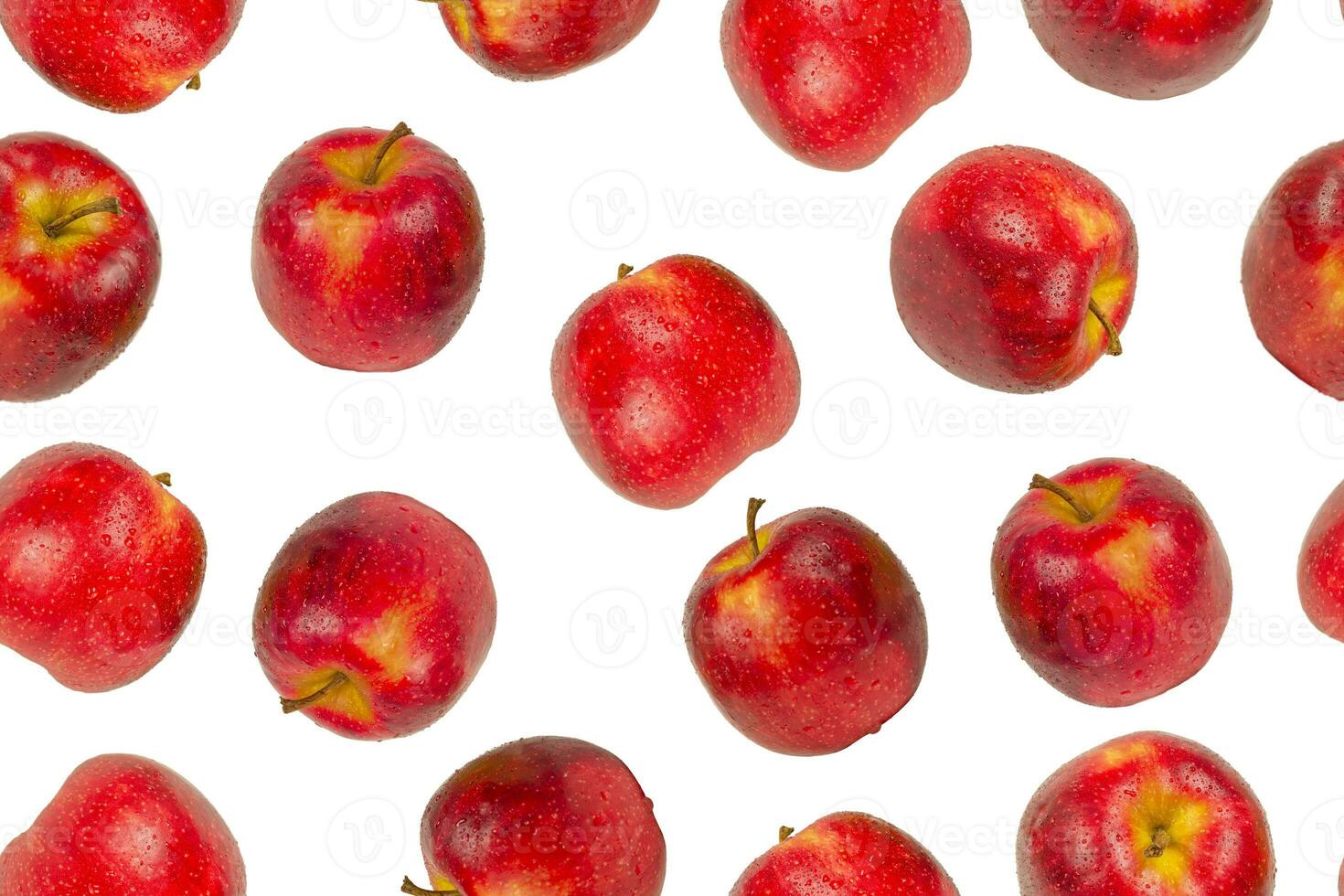 Red apples on a white background. Seamless pattern photo