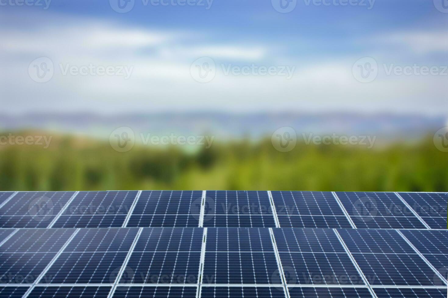 Solar panels, close up. Green energy innovation. photo