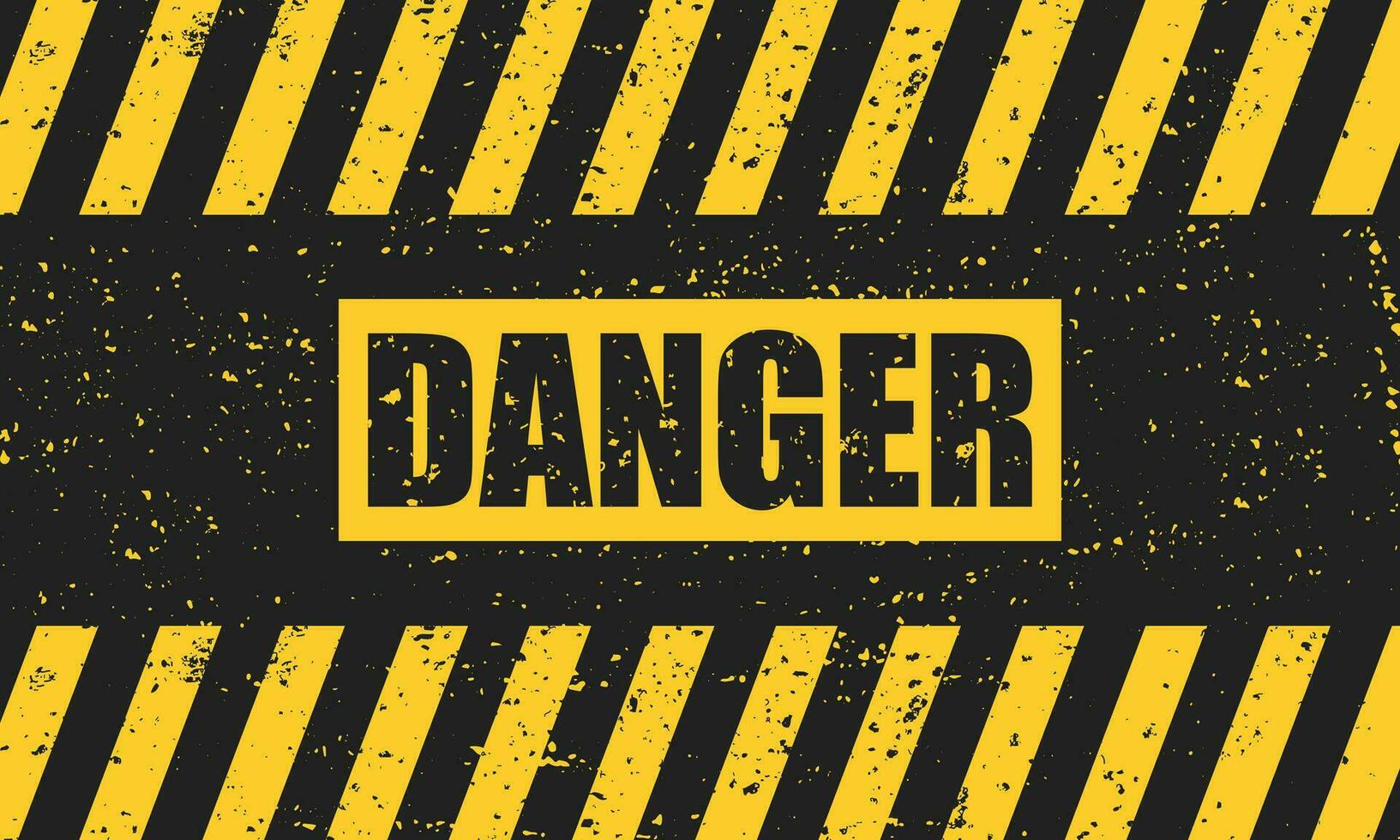 Abstract grunge yellow danger sign on a black background. vector