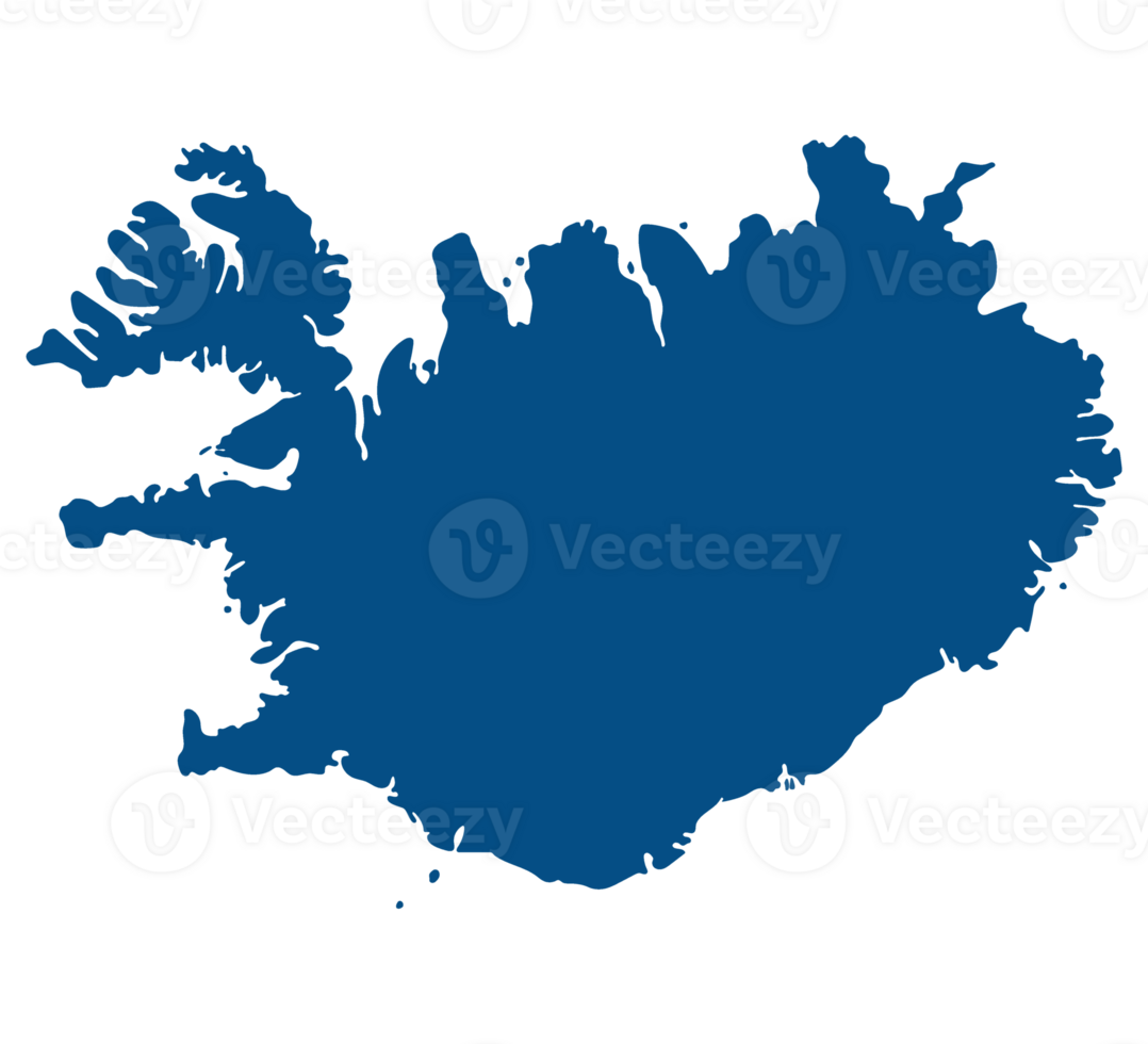 Islândia mapa. mapa do Islândia dentro azul cor png