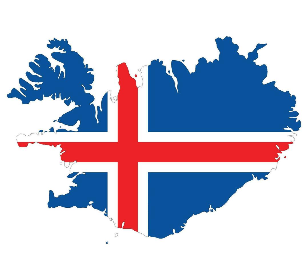 Iceland map. Map of Iceland with Iceland flag vector