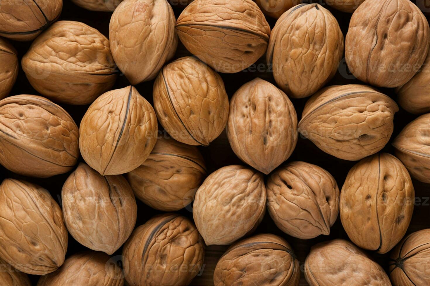 AI generated Unshelled walnuts photo