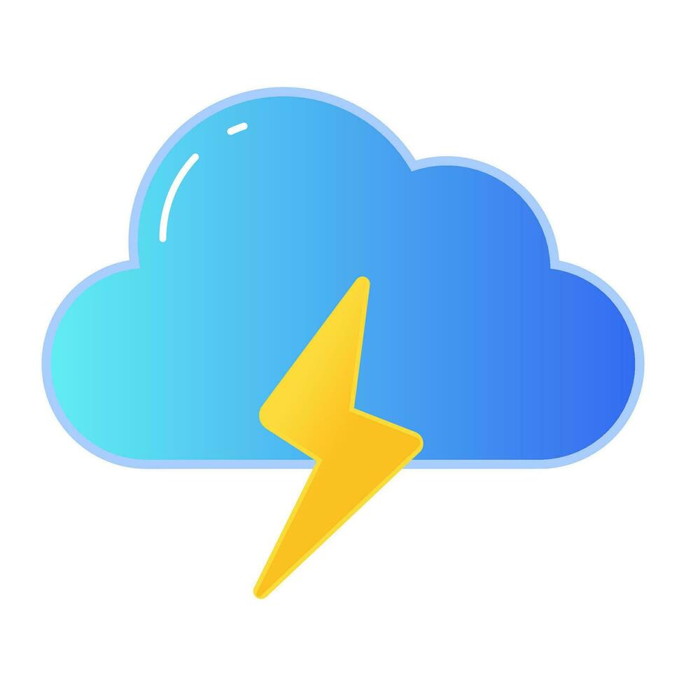 cloud with thunder icon, thunderstorms icon, free weather vector icon