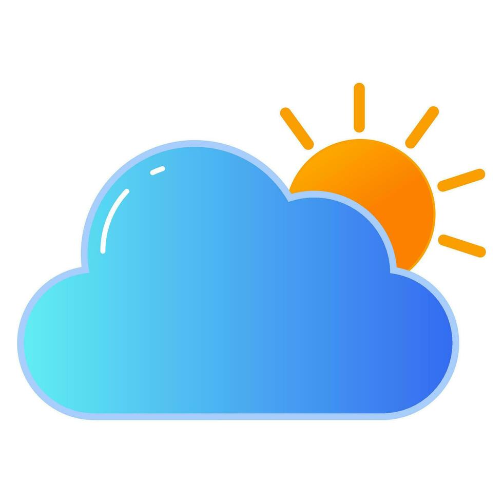 Cloud and Sun Icon, weather vector icon, sunrise