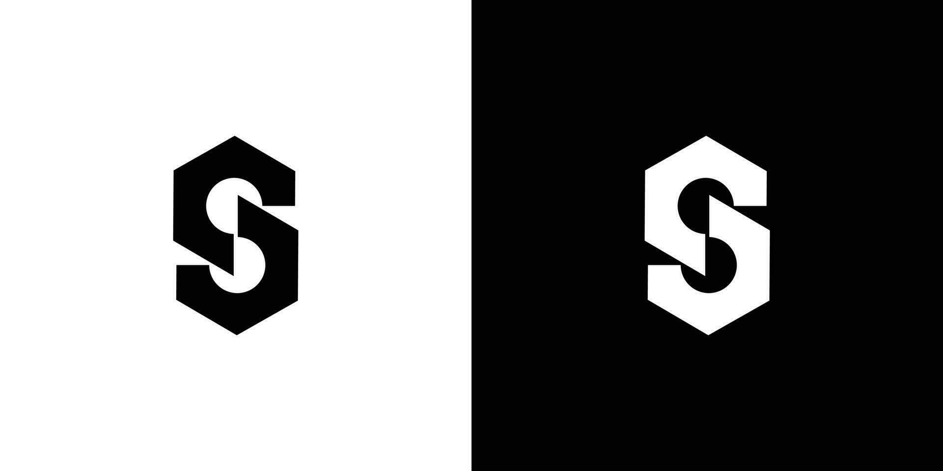 diseño moderno y único del logotipo de las iniciales de la letra s vector