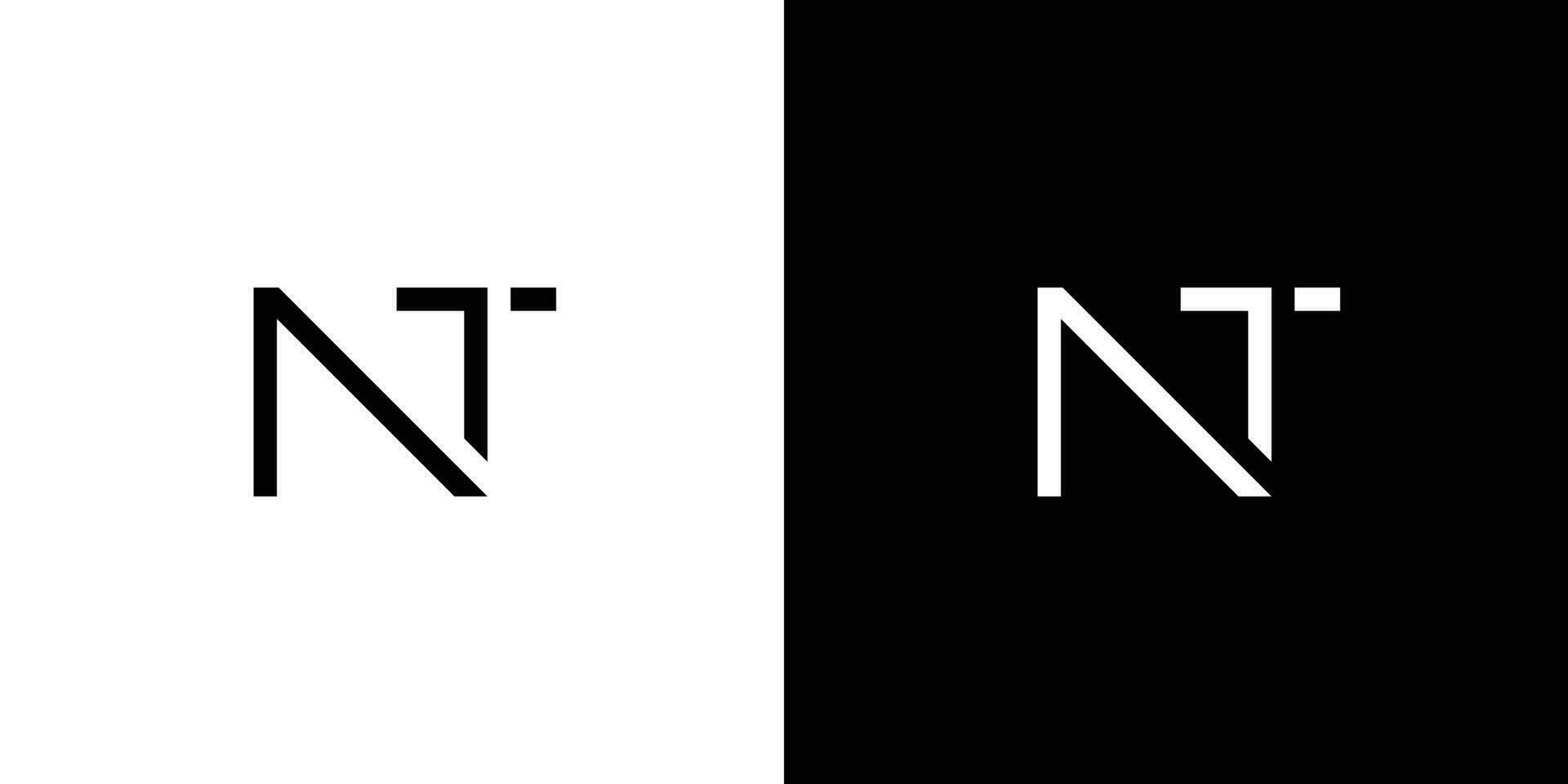 modern and unique letter NT initials logo design vector