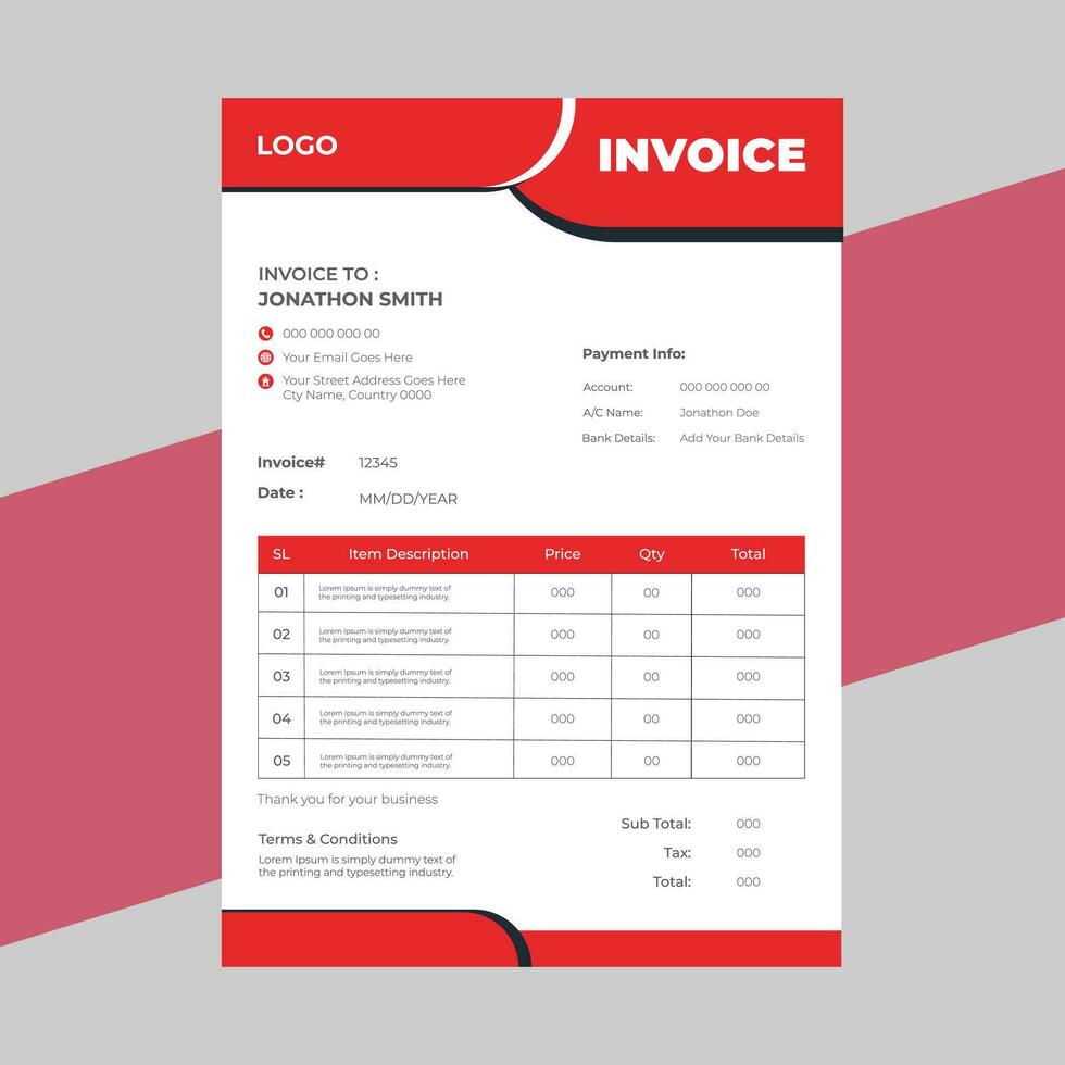 Geometric architecture project invoice vector