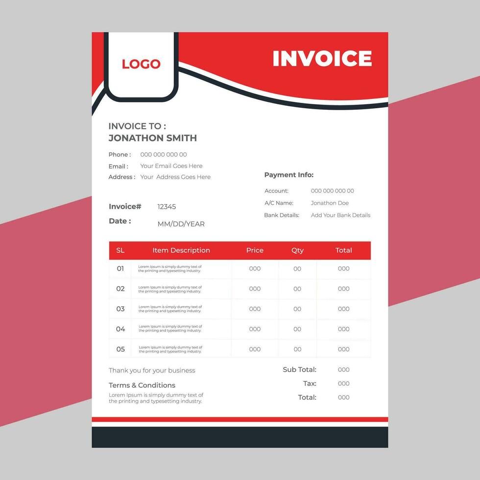 Geometric architecture project invoice vector