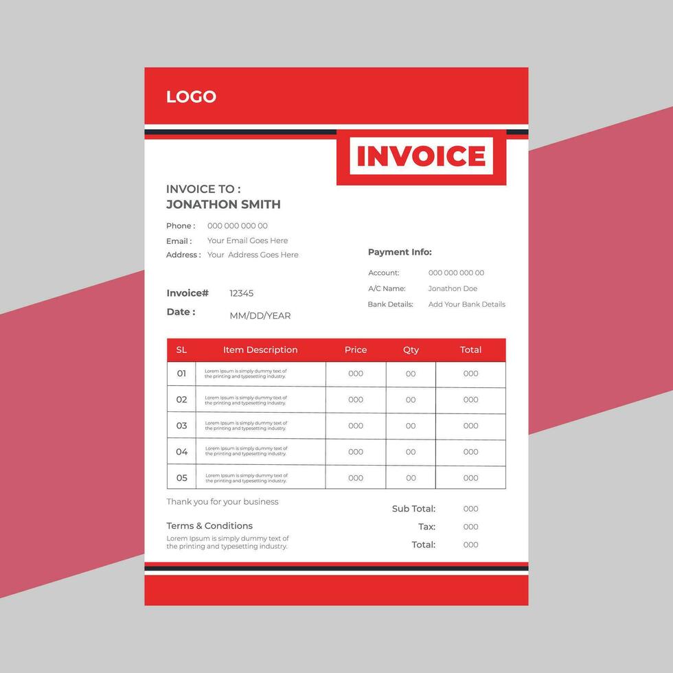 Geometric architecture project invoice vector