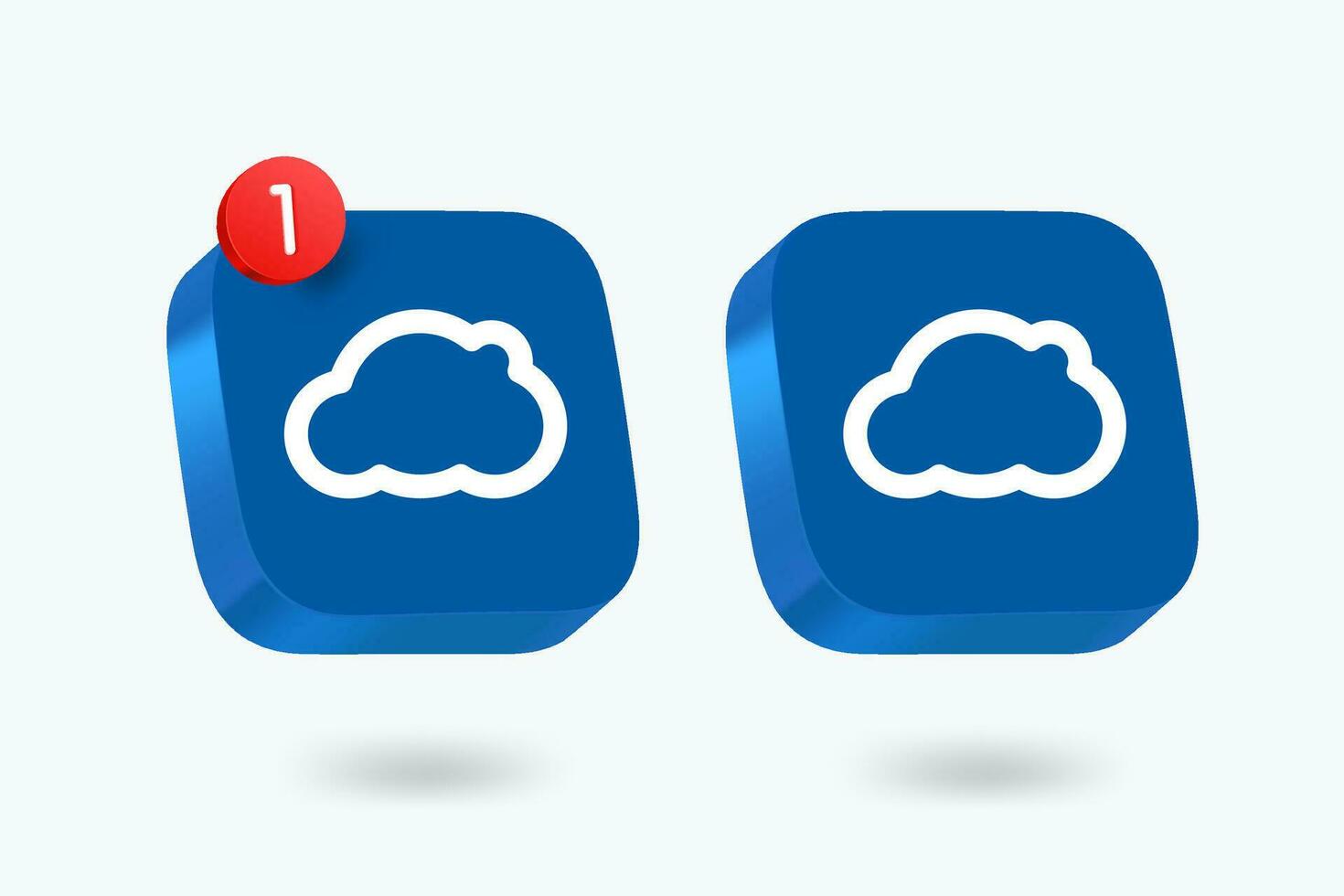 Cloud icons clipart isolated on white background. Vector 3d illustration