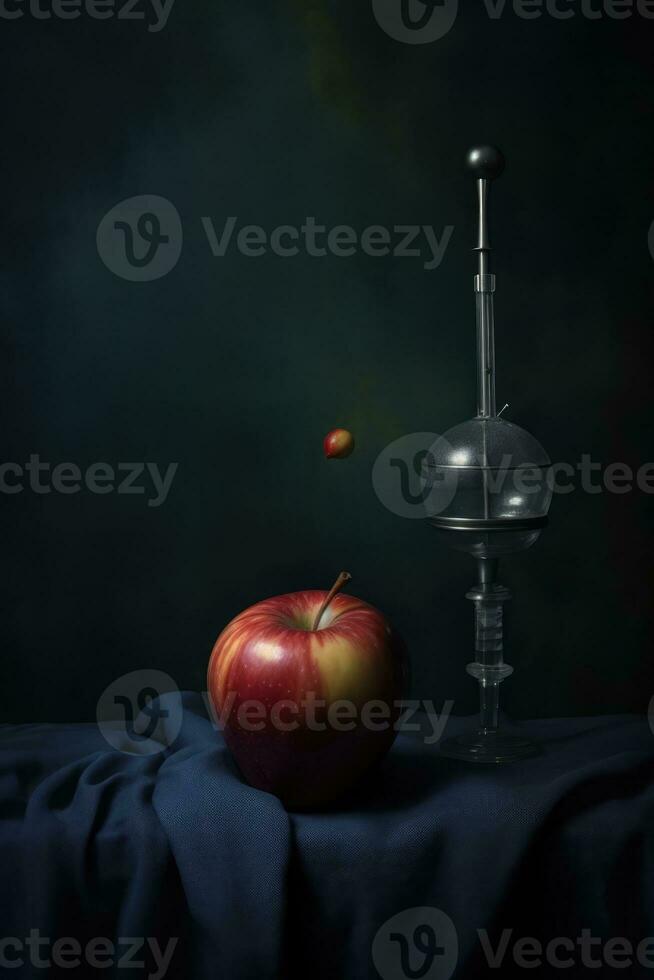 AI generated The Apple and the Ball - A Captivating Visual Illusion photo