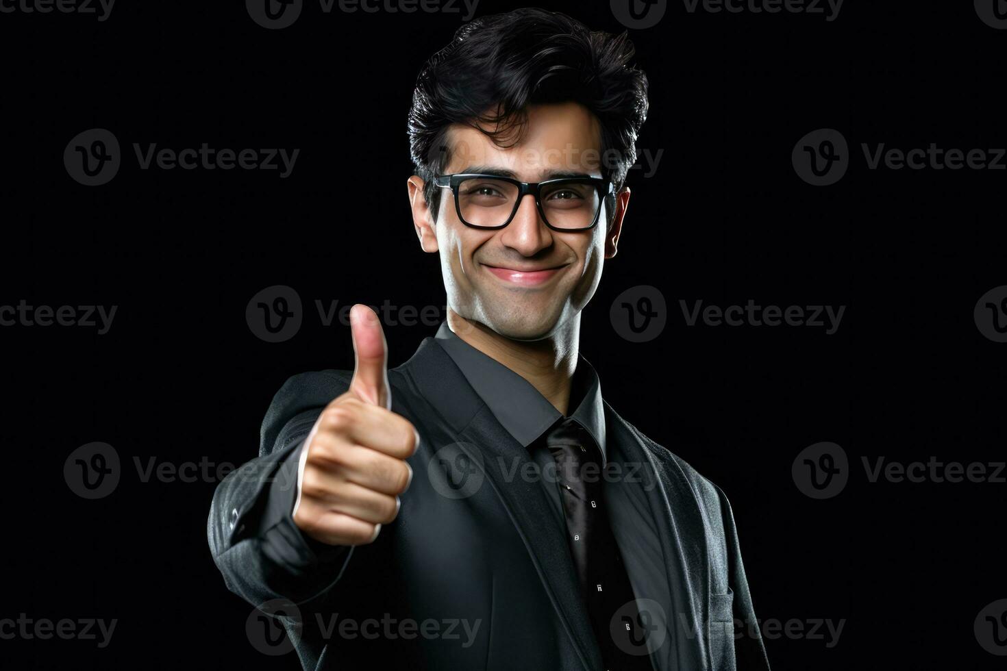 AI generated Positive Businessman Giving Thumbs Up photo
