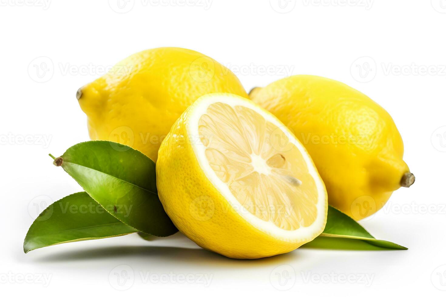 AI generated Lemon fruit isolated on white. Neural network AI generated photo