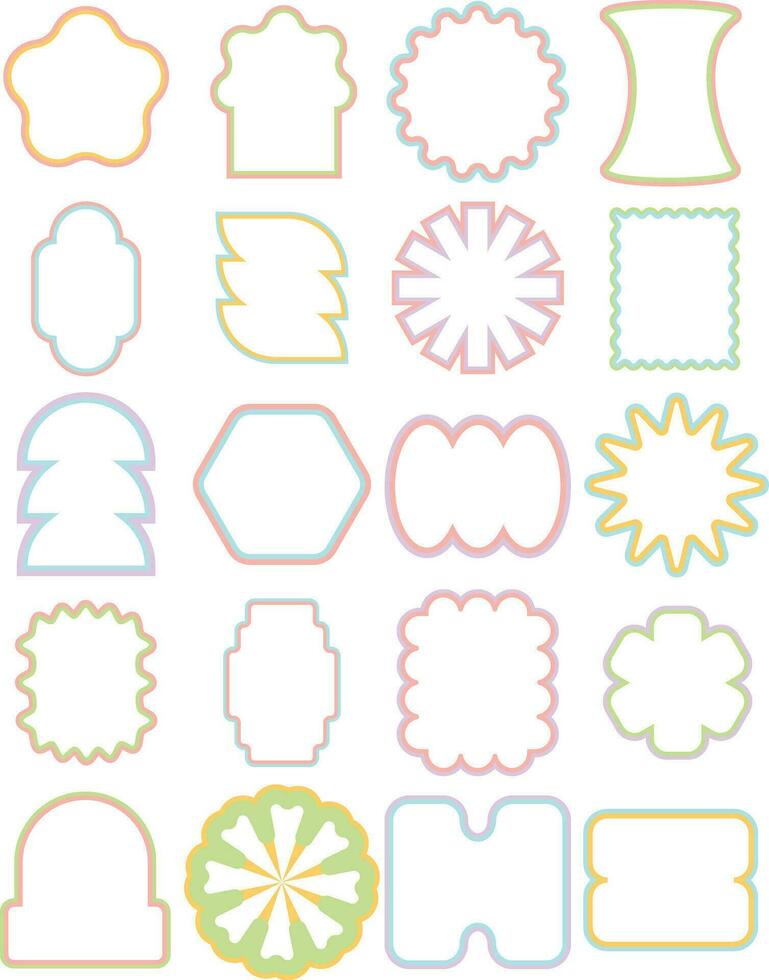 Retro Frame Elements Set vector