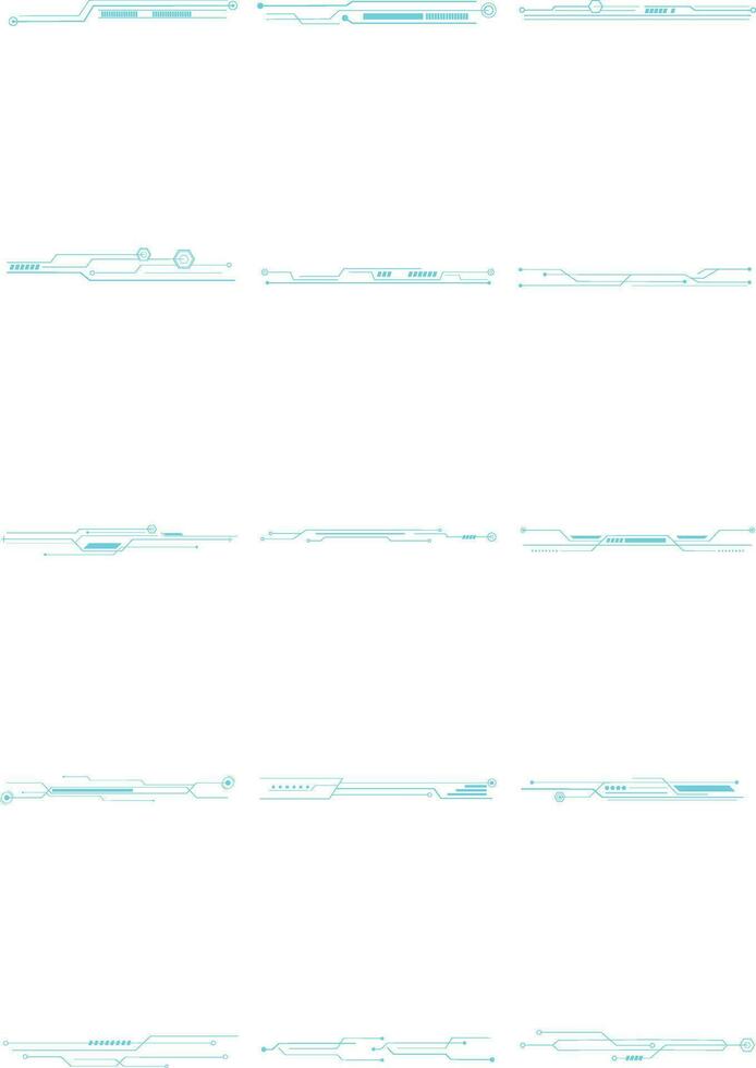 Futuristic Tech Line Elements Set vector